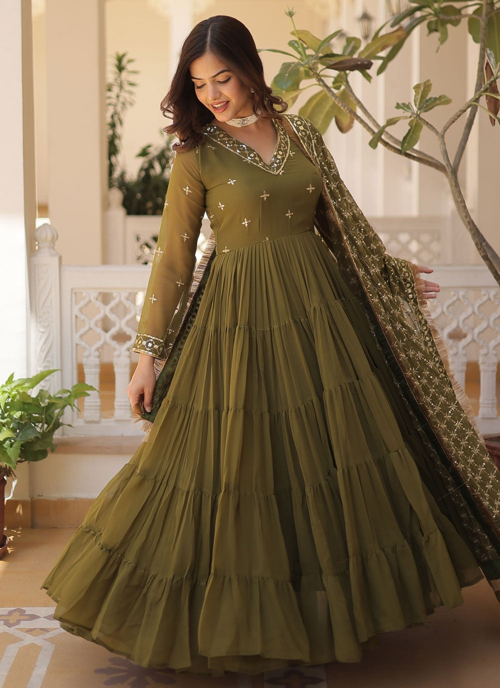 Faux Georgette Gown - G1407