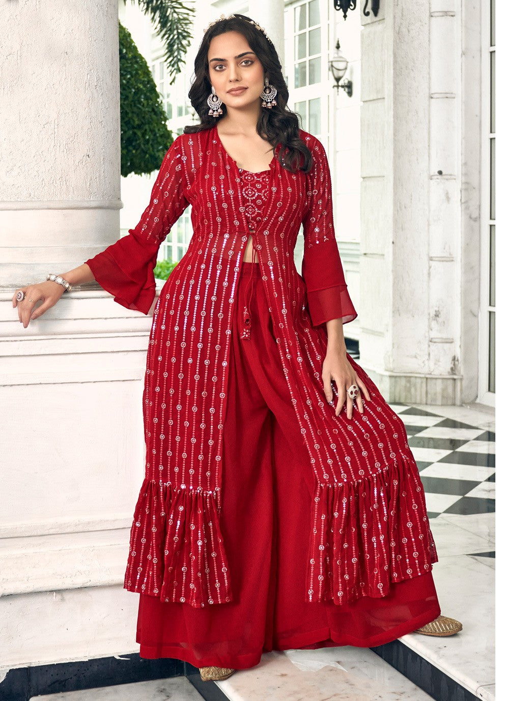 Faux Georgette Salwar Suit - T1256