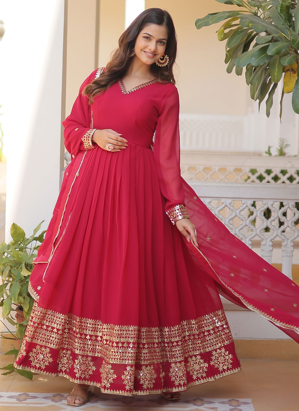 Faux Georgette Gown - G1273