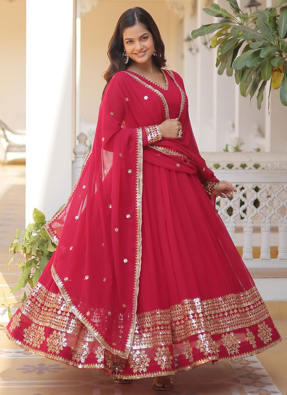 Faux Georgette Gown - G1273