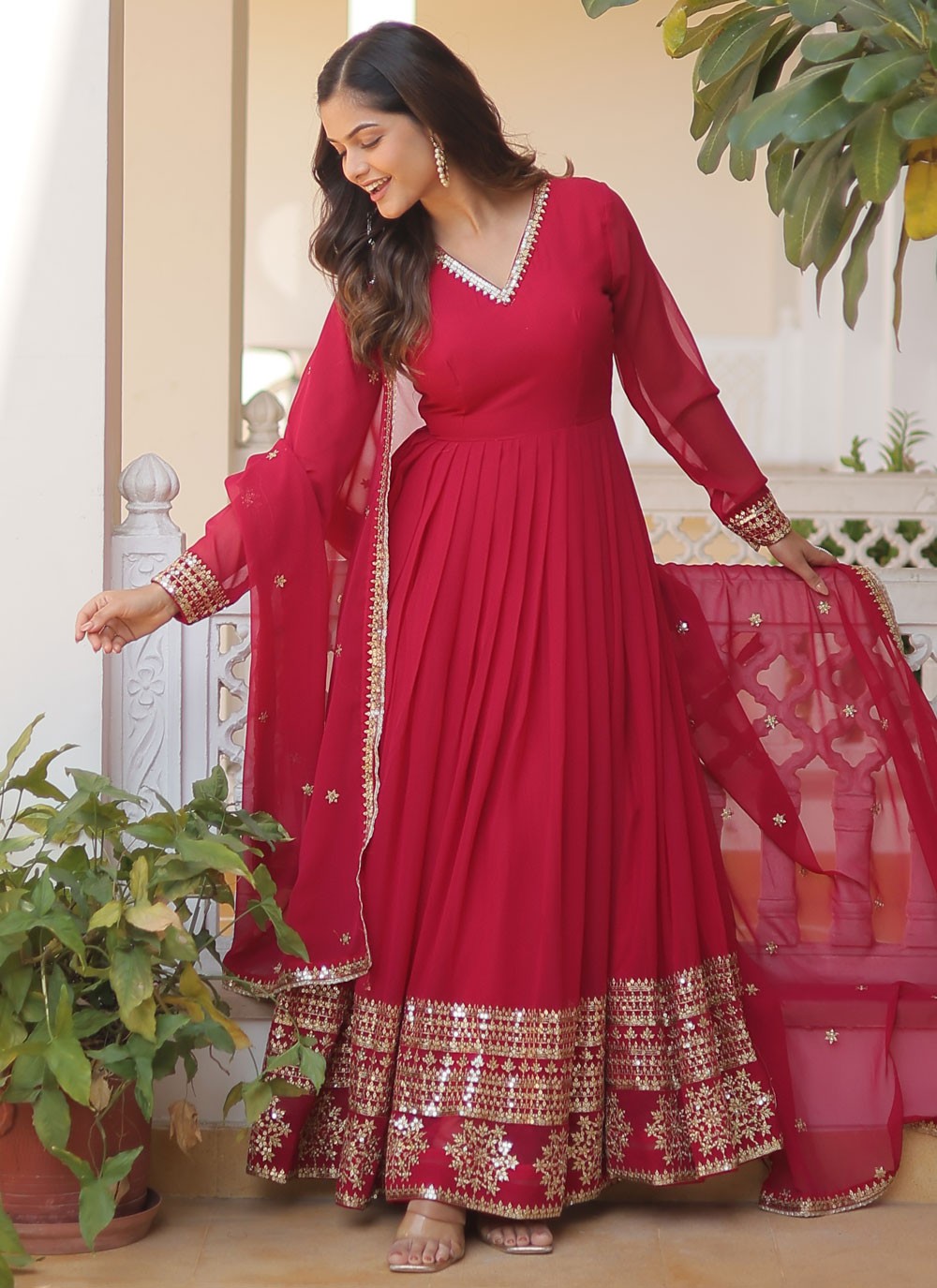 Faux Georgette Gown - G1273