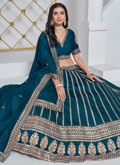 Embroidered Art Silk A - Line Lehenga - L2715