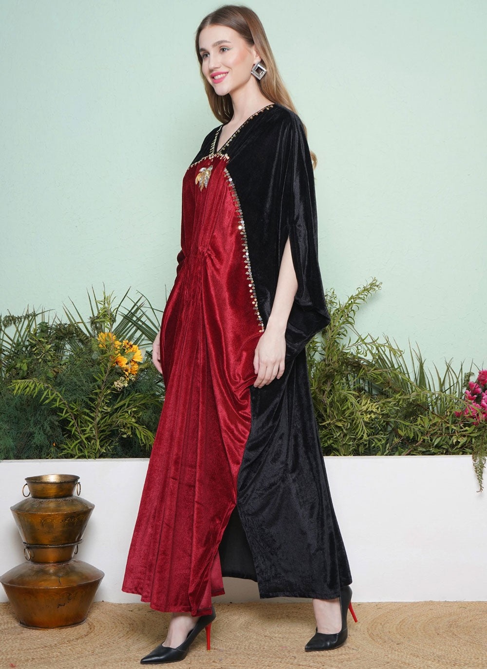 Embroidered Silk Gown - G1840