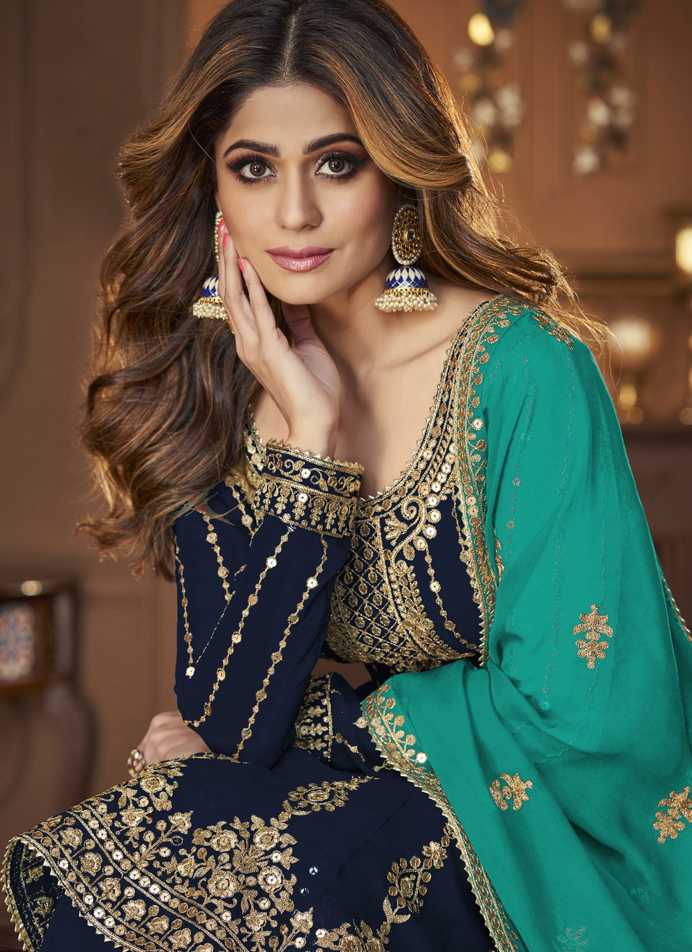 Embroidered Georgette A - Line Lehenga - L2333