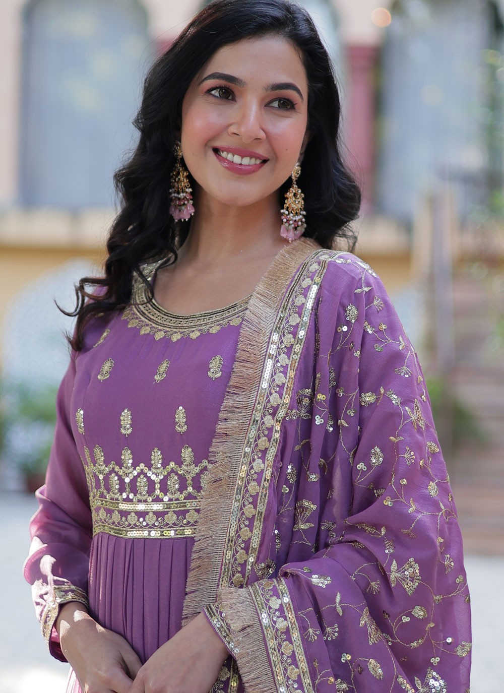 Embroidered Georgette Gown - G1929