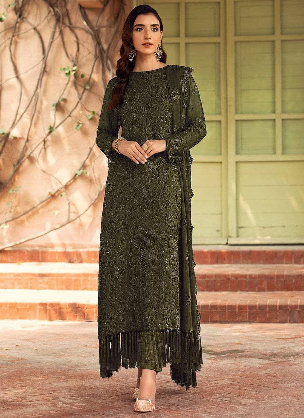 Faux Georgette Straight Suit - T919