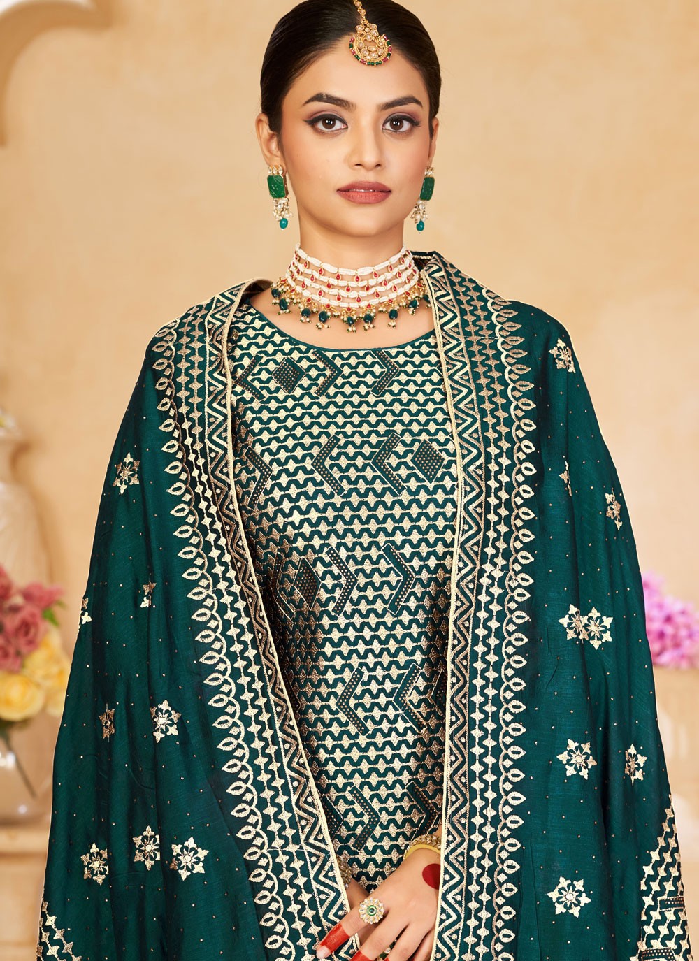 Vichitra Silk Salwar Suit - T1629