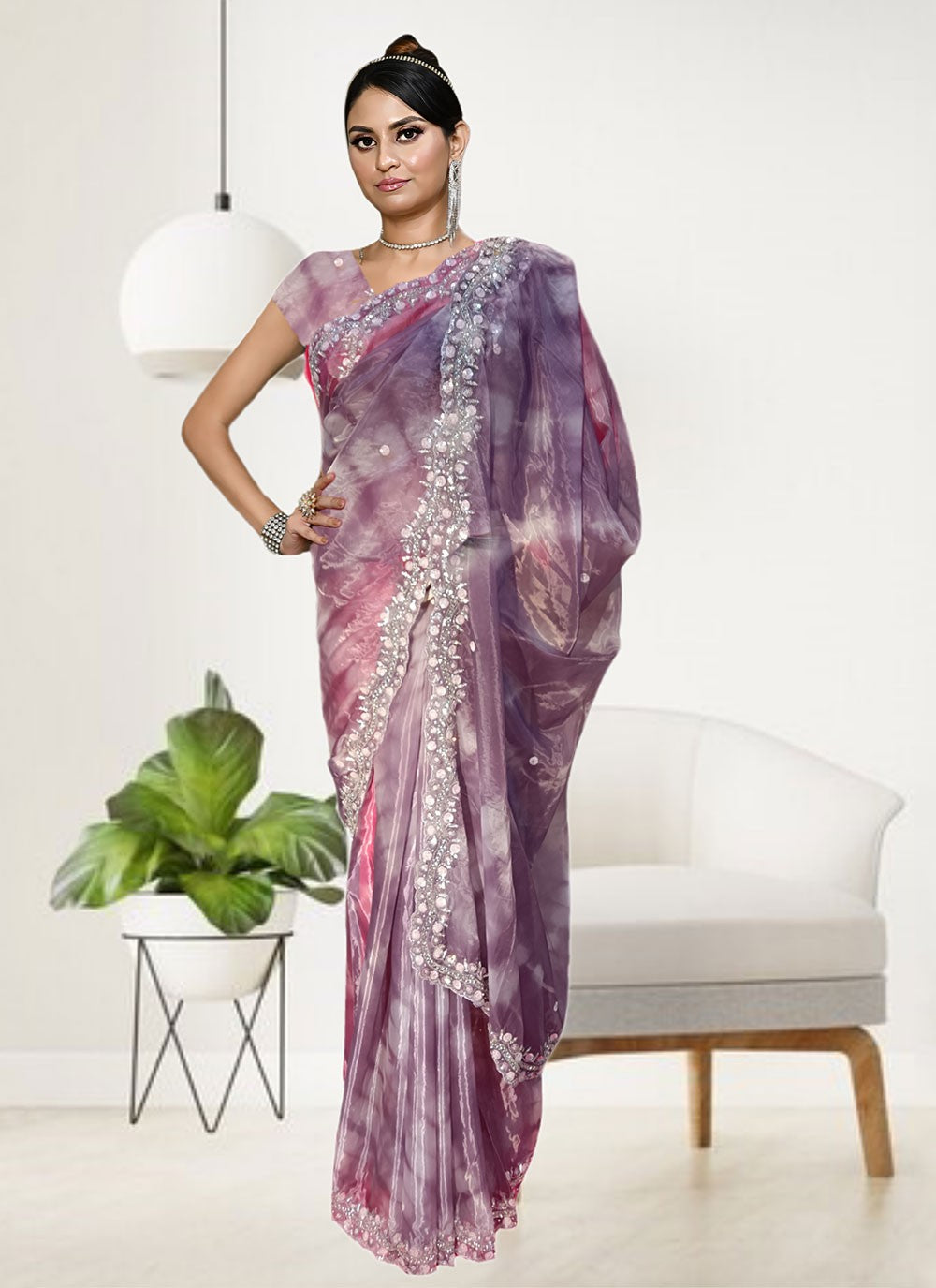 Classic Embroidered Tissue Saree - S6575