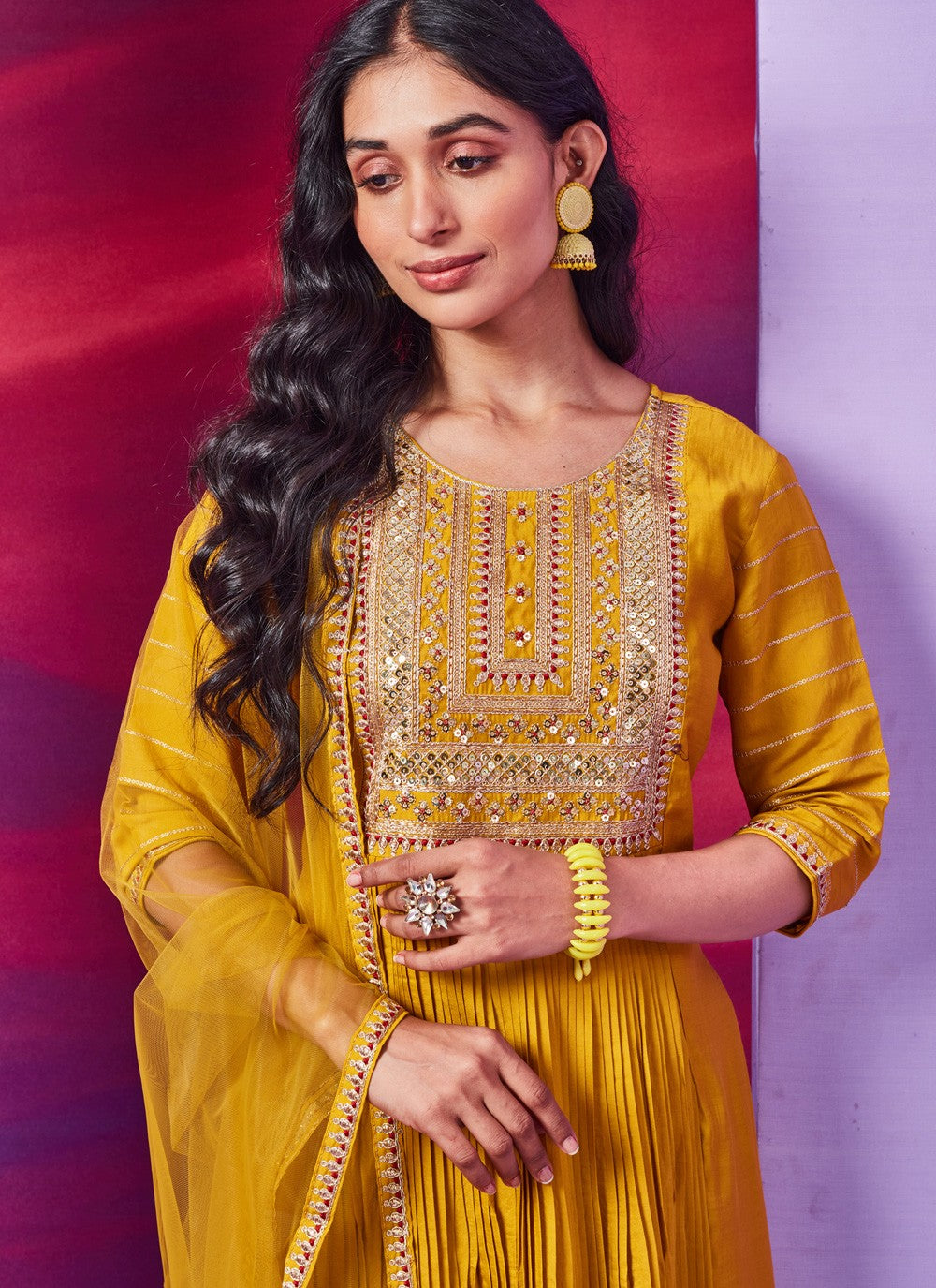 Chanderi Silk Salwar Suit - T1536