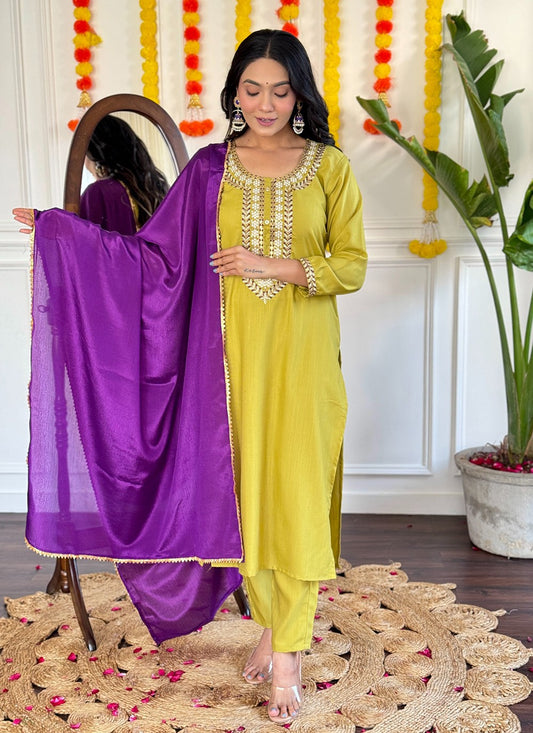 Embroidered Rayon Salwar Suit - T4688
