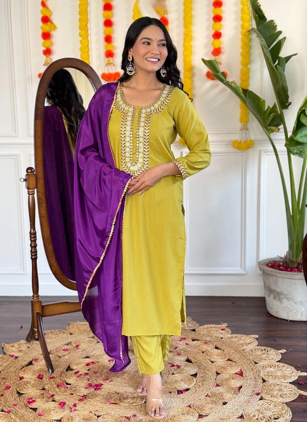Embroidered Rayon Salwar Suit - T4688