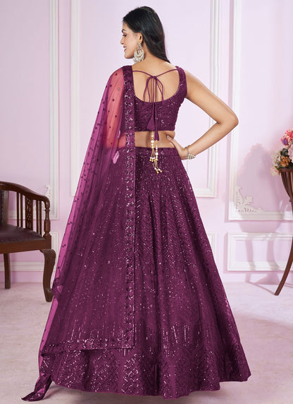 Embroidered Net A - Line Lehenga - L2142