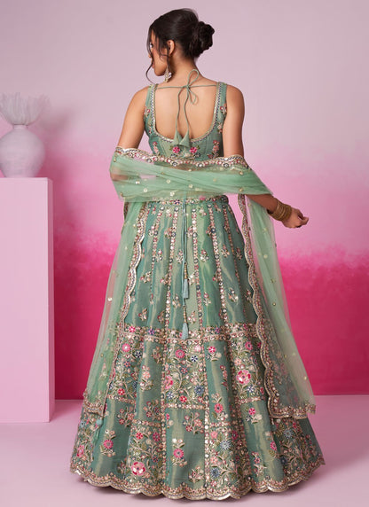 Embroidered Silk A - Line Lehenga - L2233