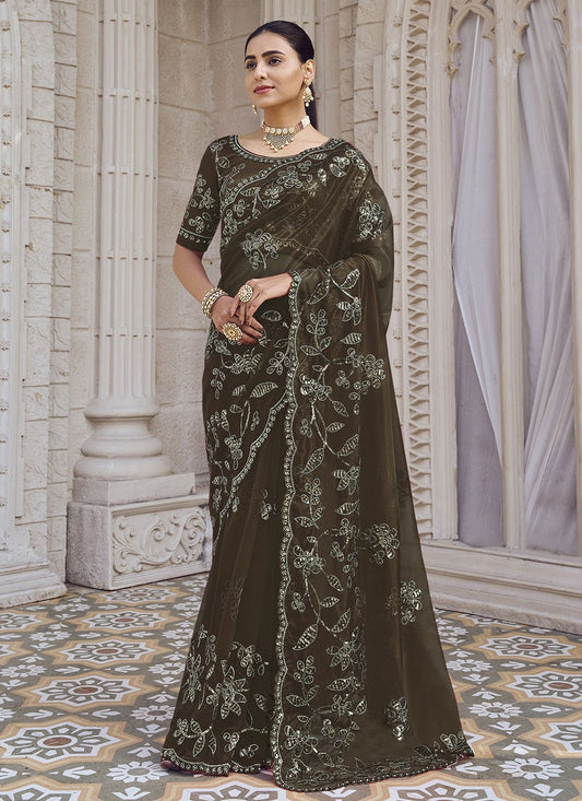 Saree Embroidered Net, Shimmer Saree - S5452