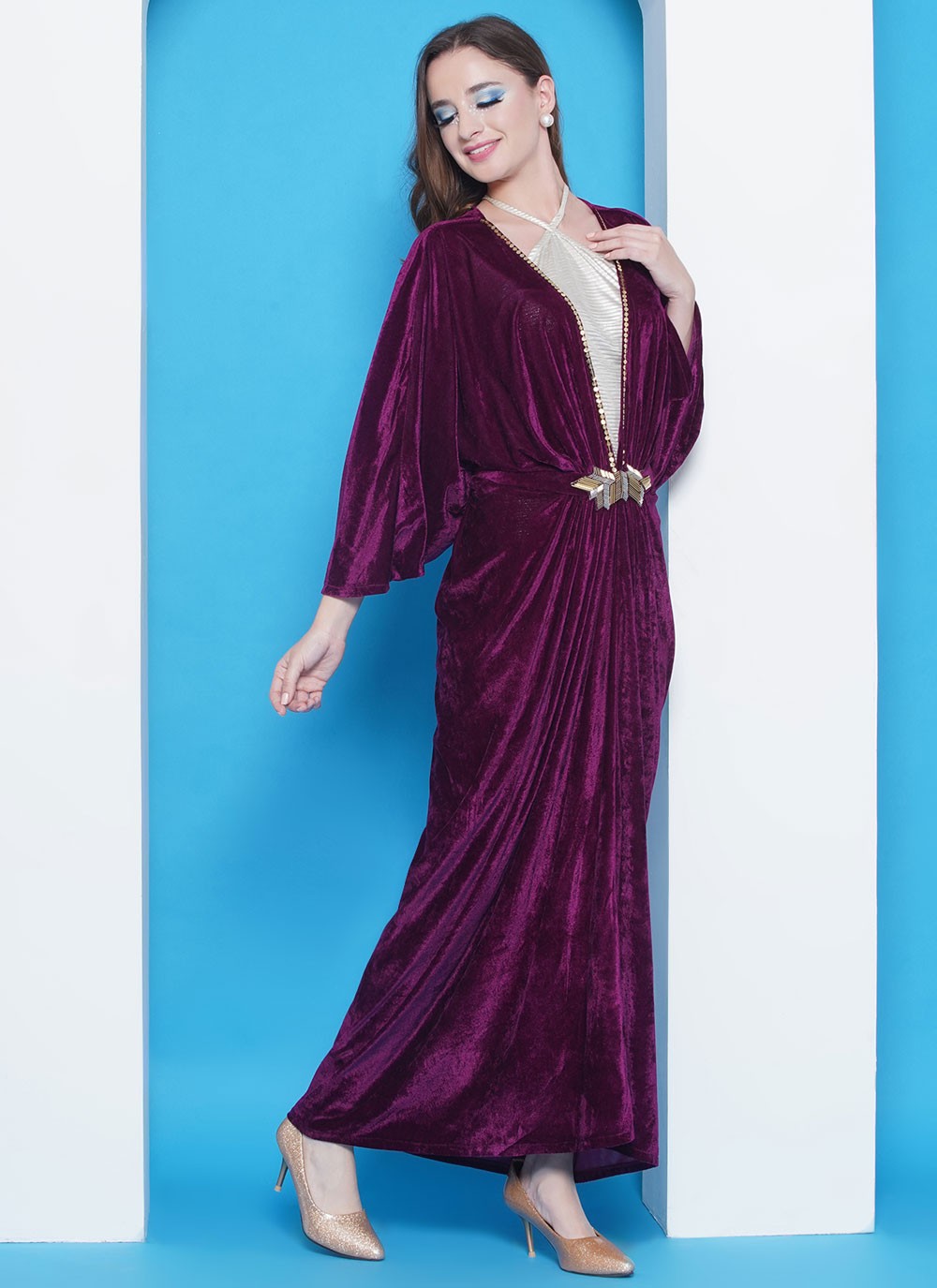Embroidered Silk Gown - G1840