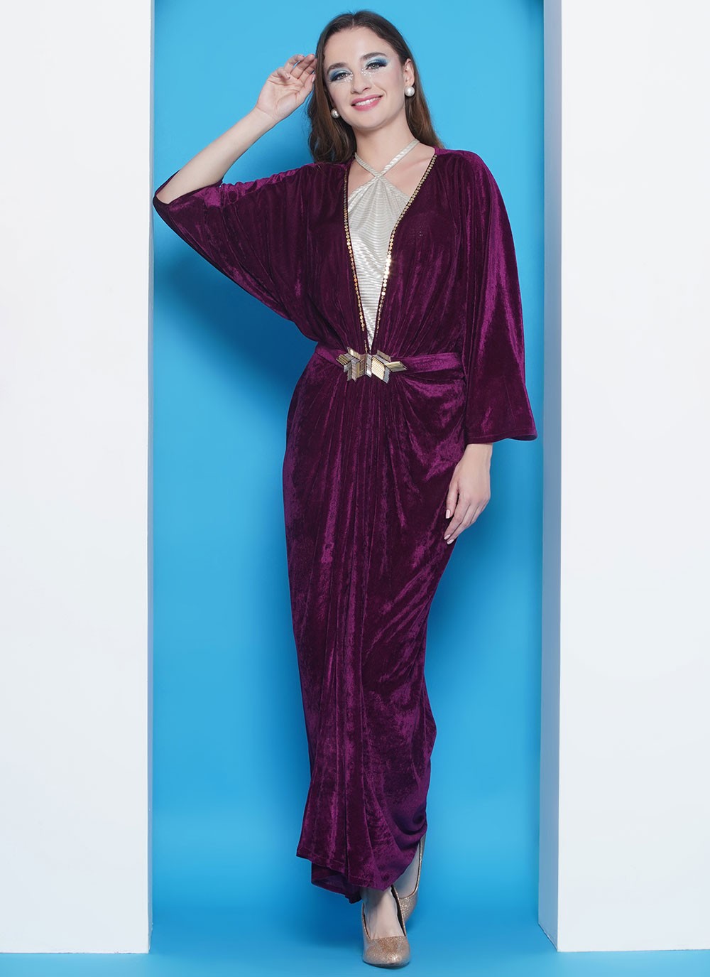 Embroidered Silk Gown - G1840