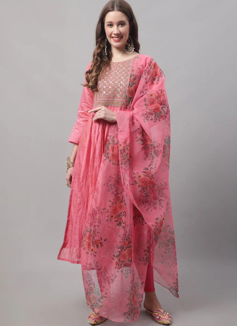 Chanderi Pant Style Suit - T1476