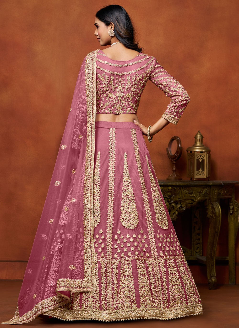 Embroidered Net A - Line Lehenga - L2773