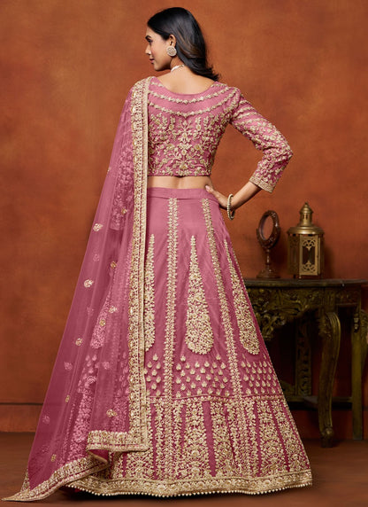 Embroidered Net A - Line Lehenga - L2773