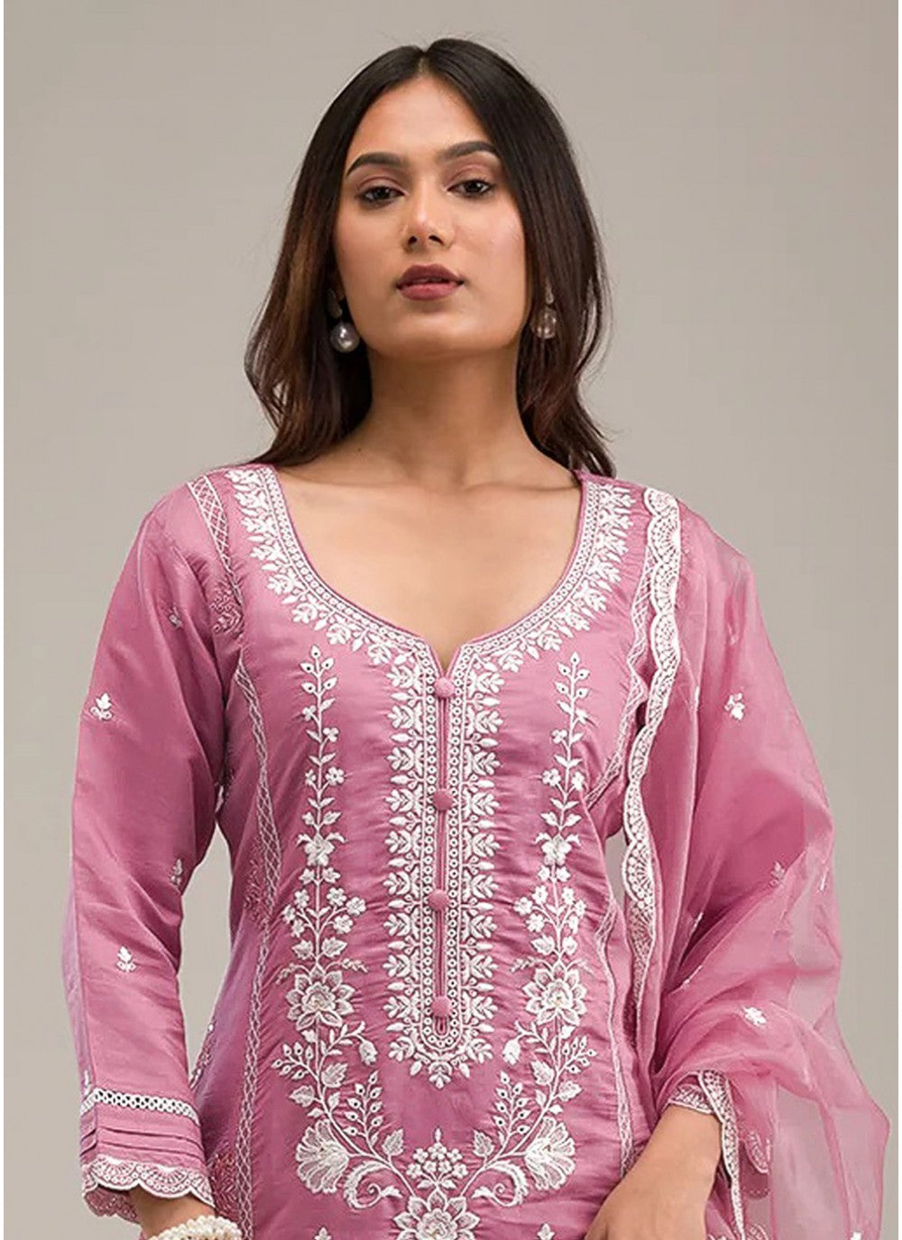 Embroidered Cotton Pink Salwar Suit T6054