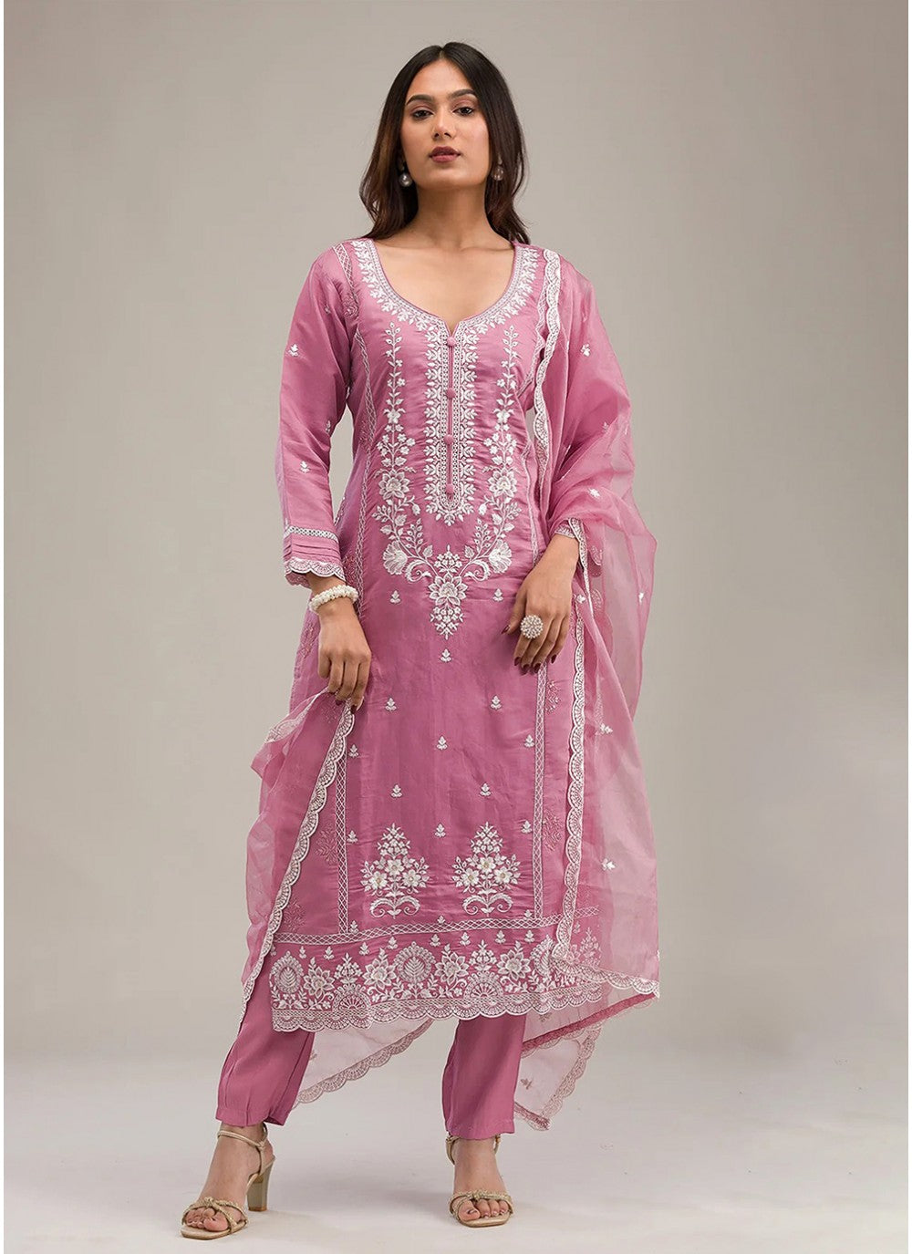Embroidered Cotton Pink Salwar Suit T6054