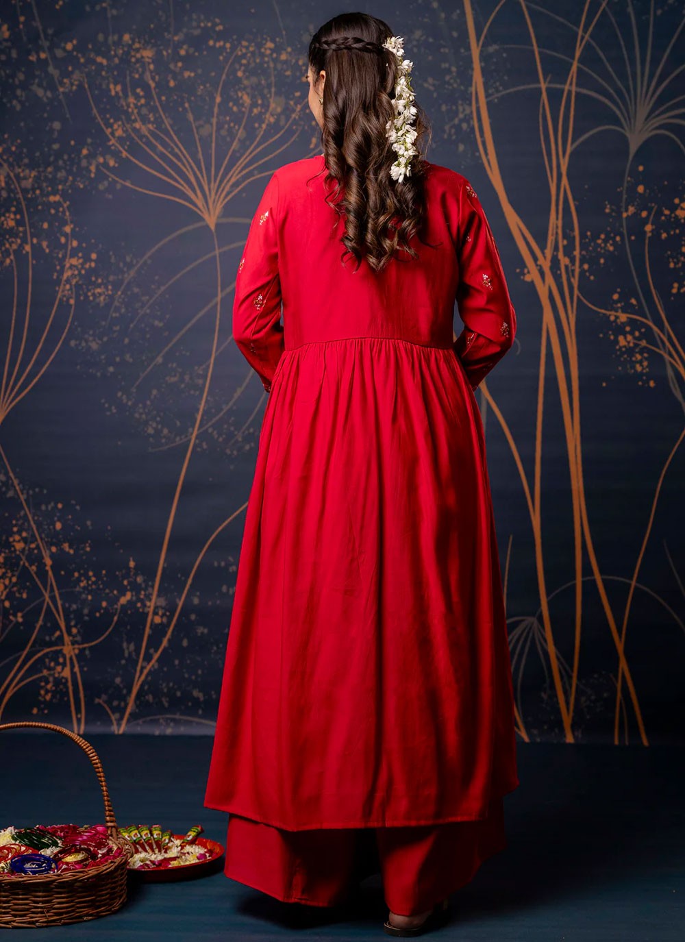 Embroidered Silk Blend Hot Pink Salwar Suit T6121