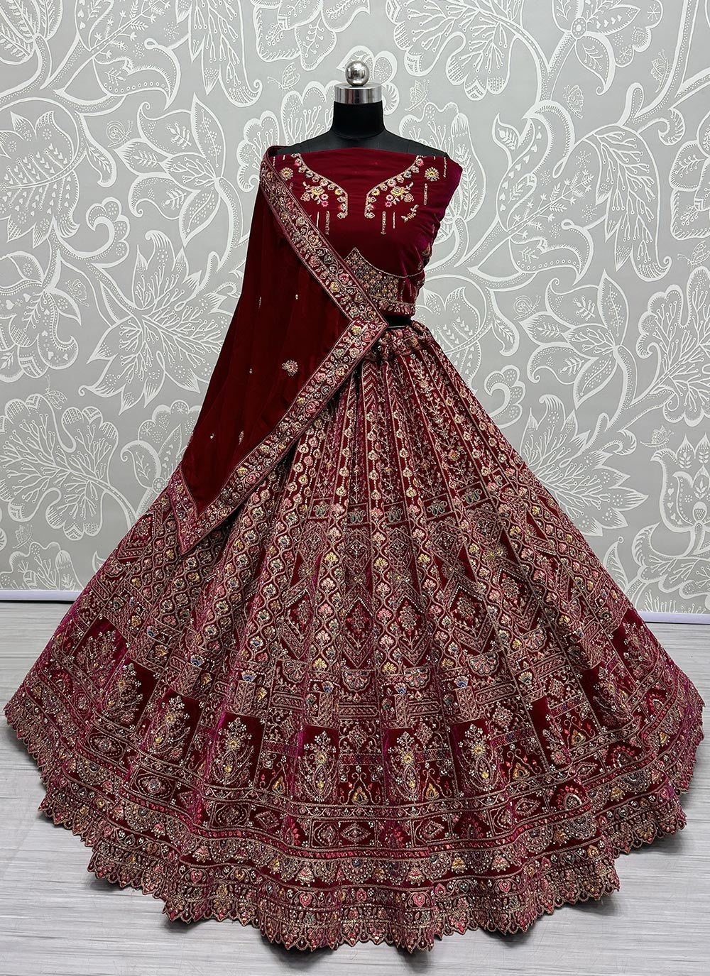 Diamond Velvet A - Line Lehenga - L2222