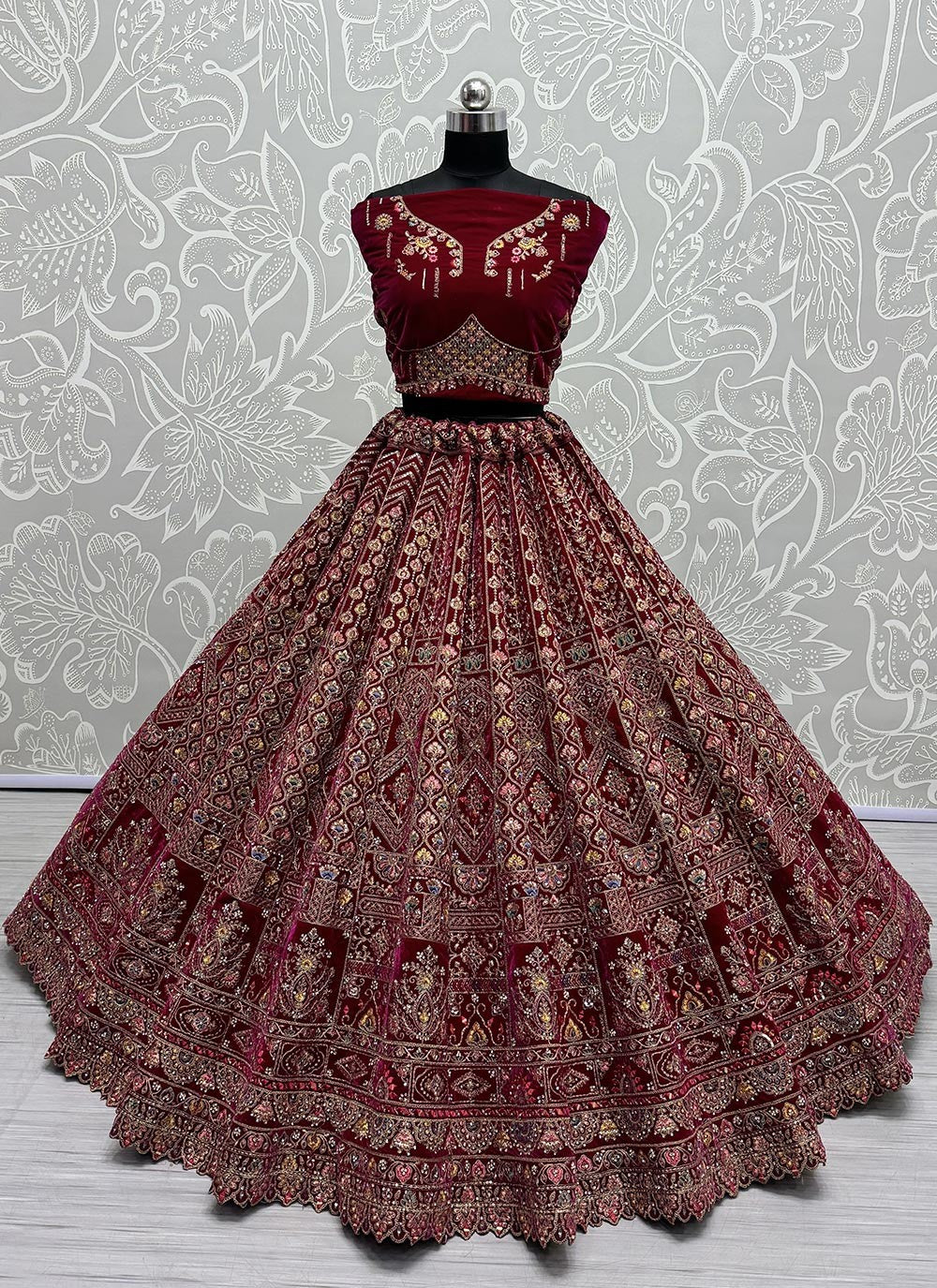 Diamond Velvet A - Line Lehenga - L2222