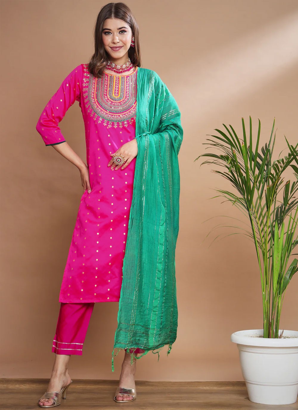 Silk Blend Salwar Suit - T1431