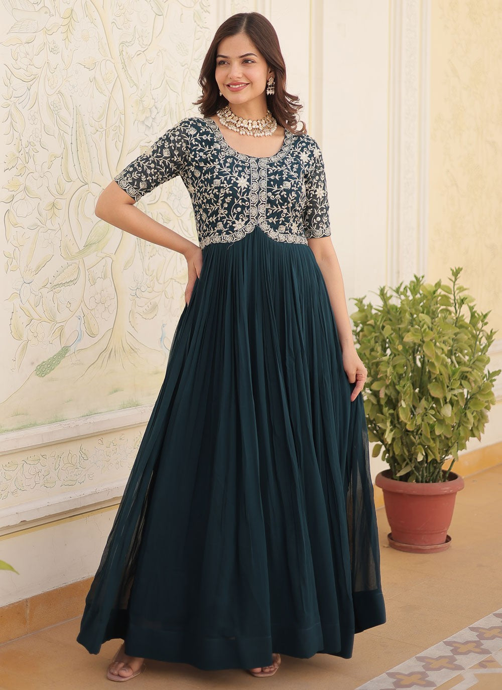Faux Georgette Gown - G1419