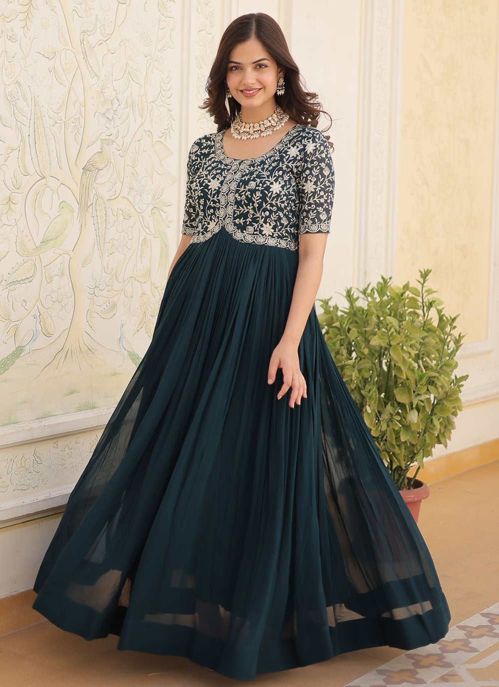 Faux Georgette Gown - G1419