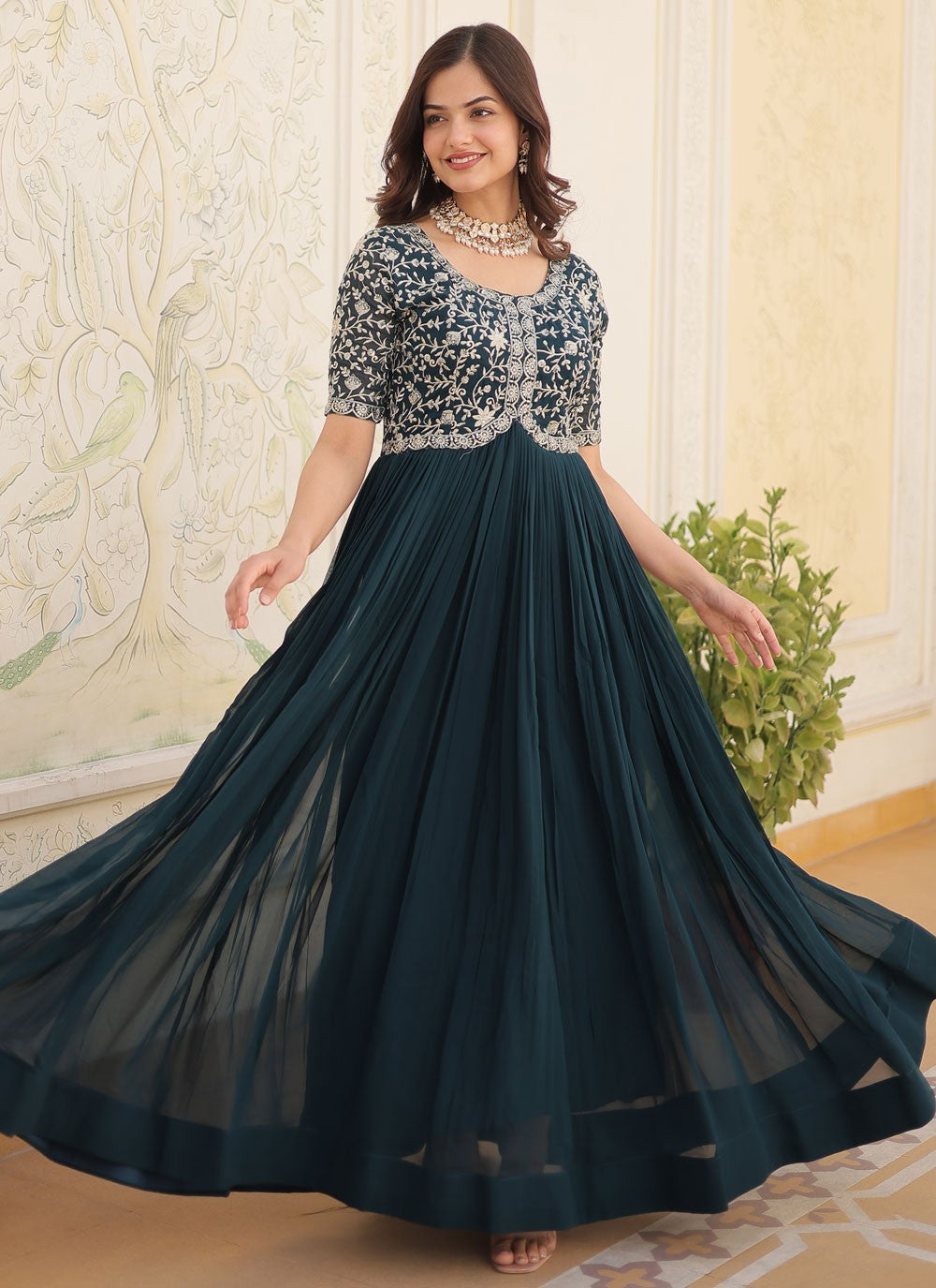 Faux Georgette Gown - G1419