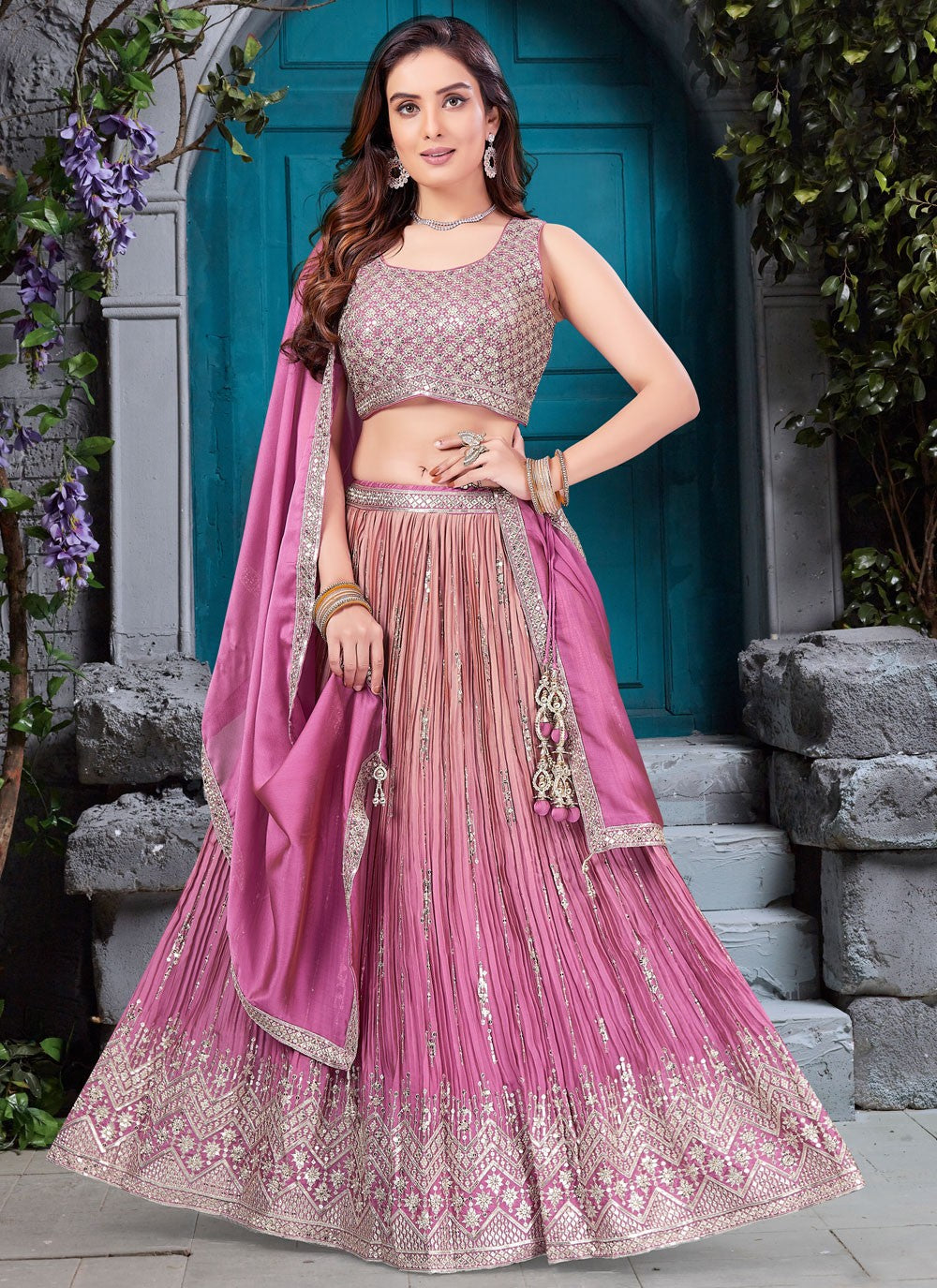 Embroidered Silk Readymade Lehenga Choli - L2627
