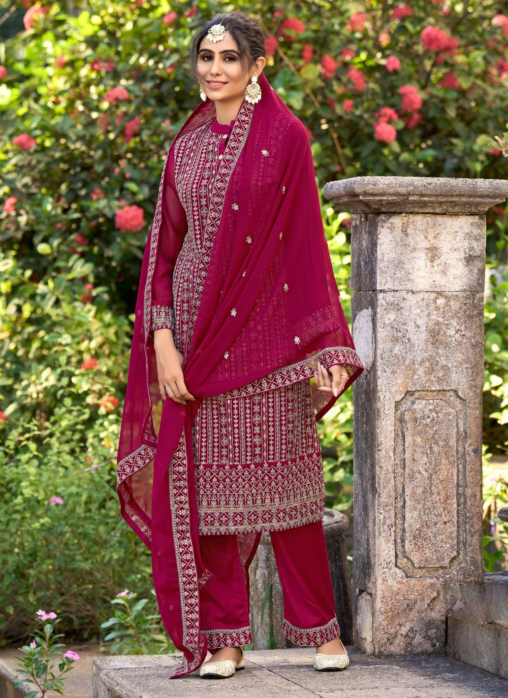 Silk Straight Suit - T1267