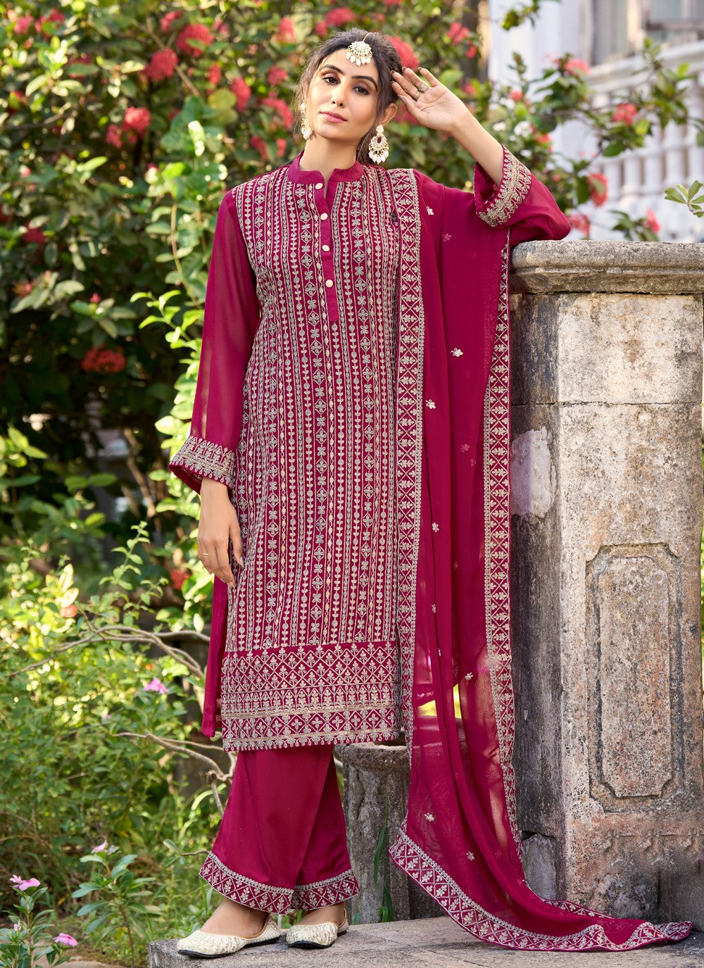 Silk Straight Suit - T1267