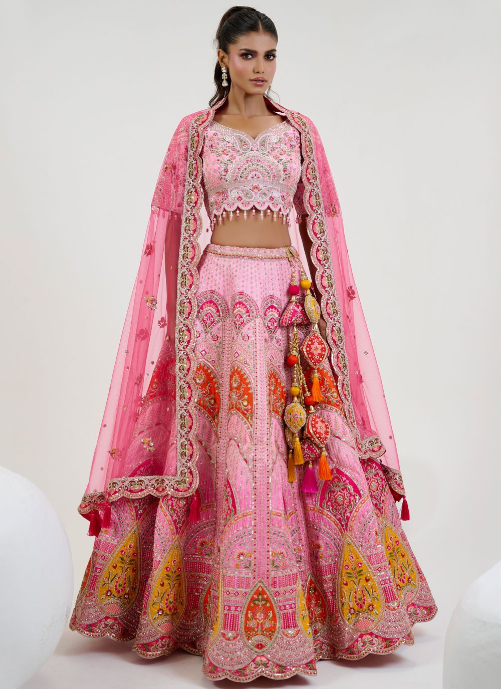 Embroidered Silk Readymade Lehenga Choli - L2801