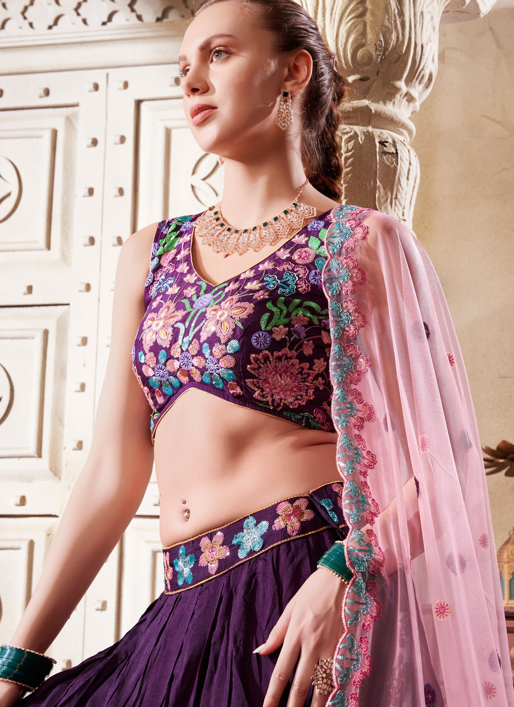 Diamond Net A - Line Lehenga - L2369