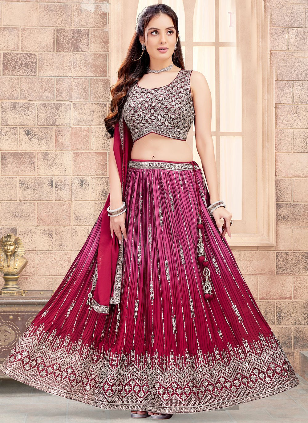 Embroidered Silk Readymade Lehenga Choli - L2627