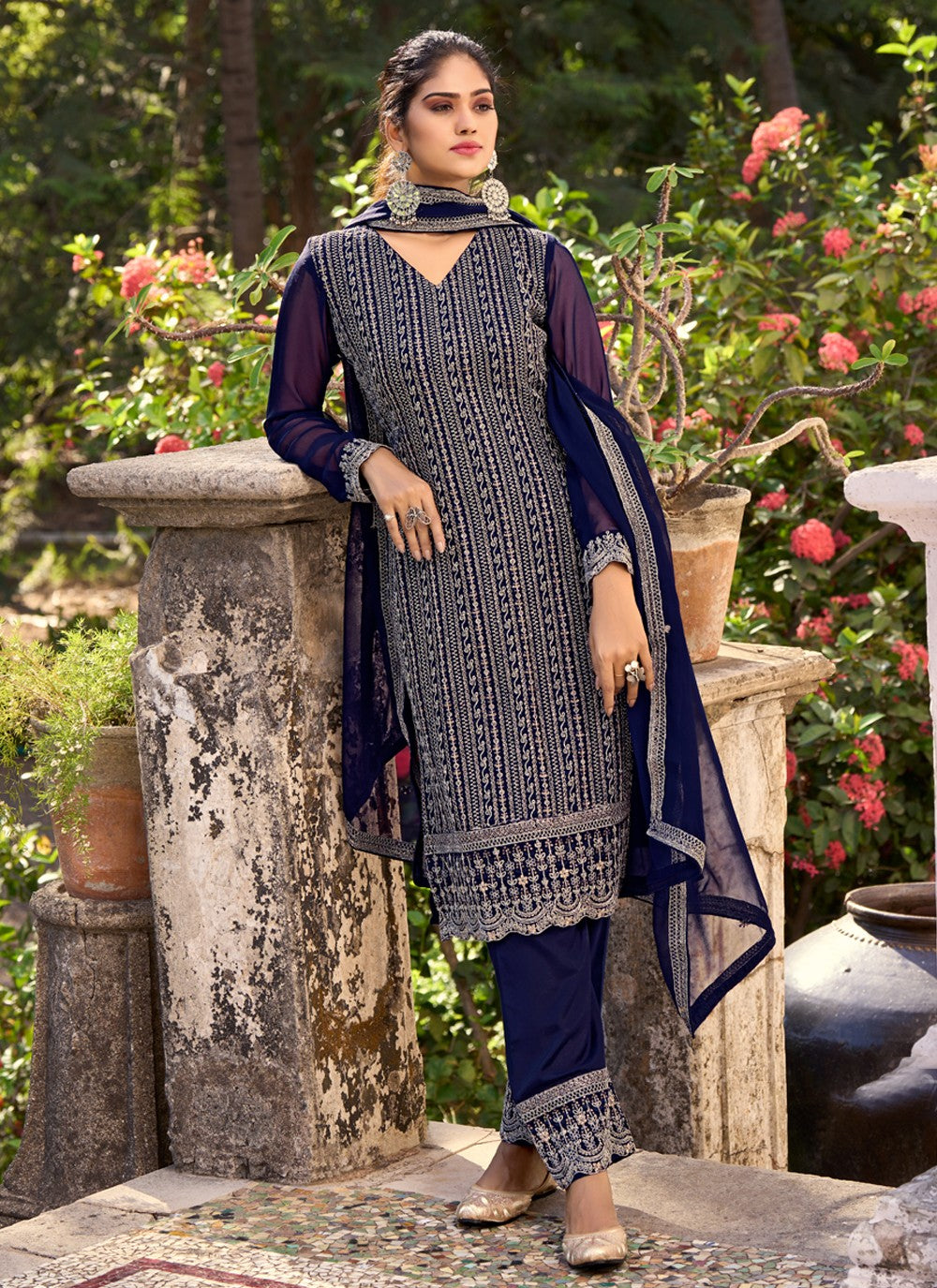 Silk Straight Suit - T1267