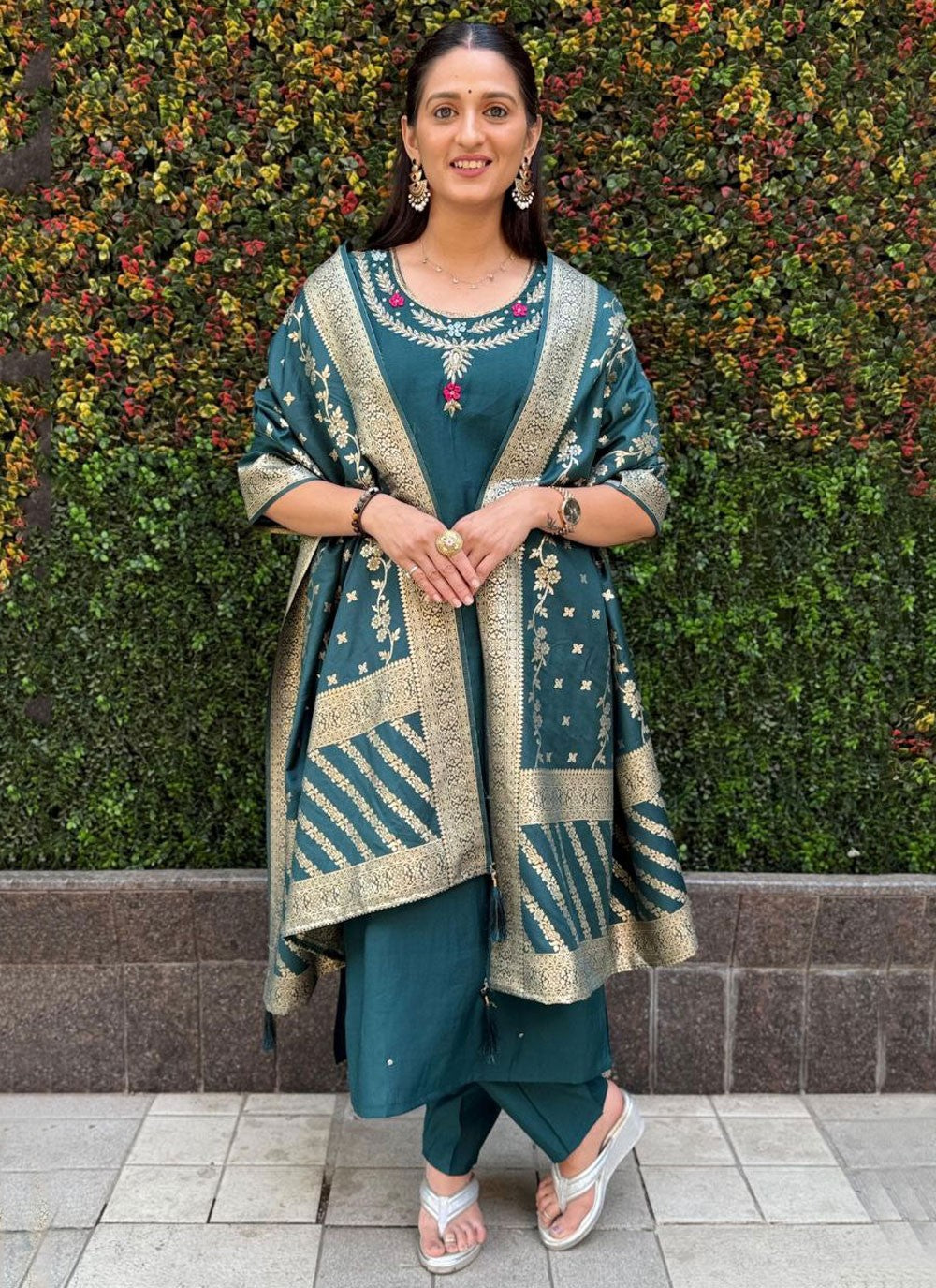 Embroidered Silk Salwar Suit - T4806
