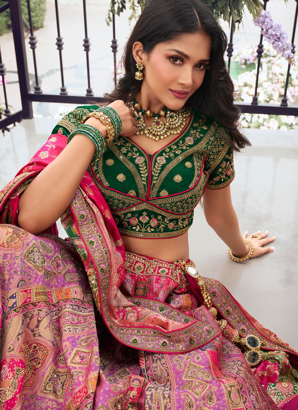 Embroidered Silk A - Line Lehenga - L2244