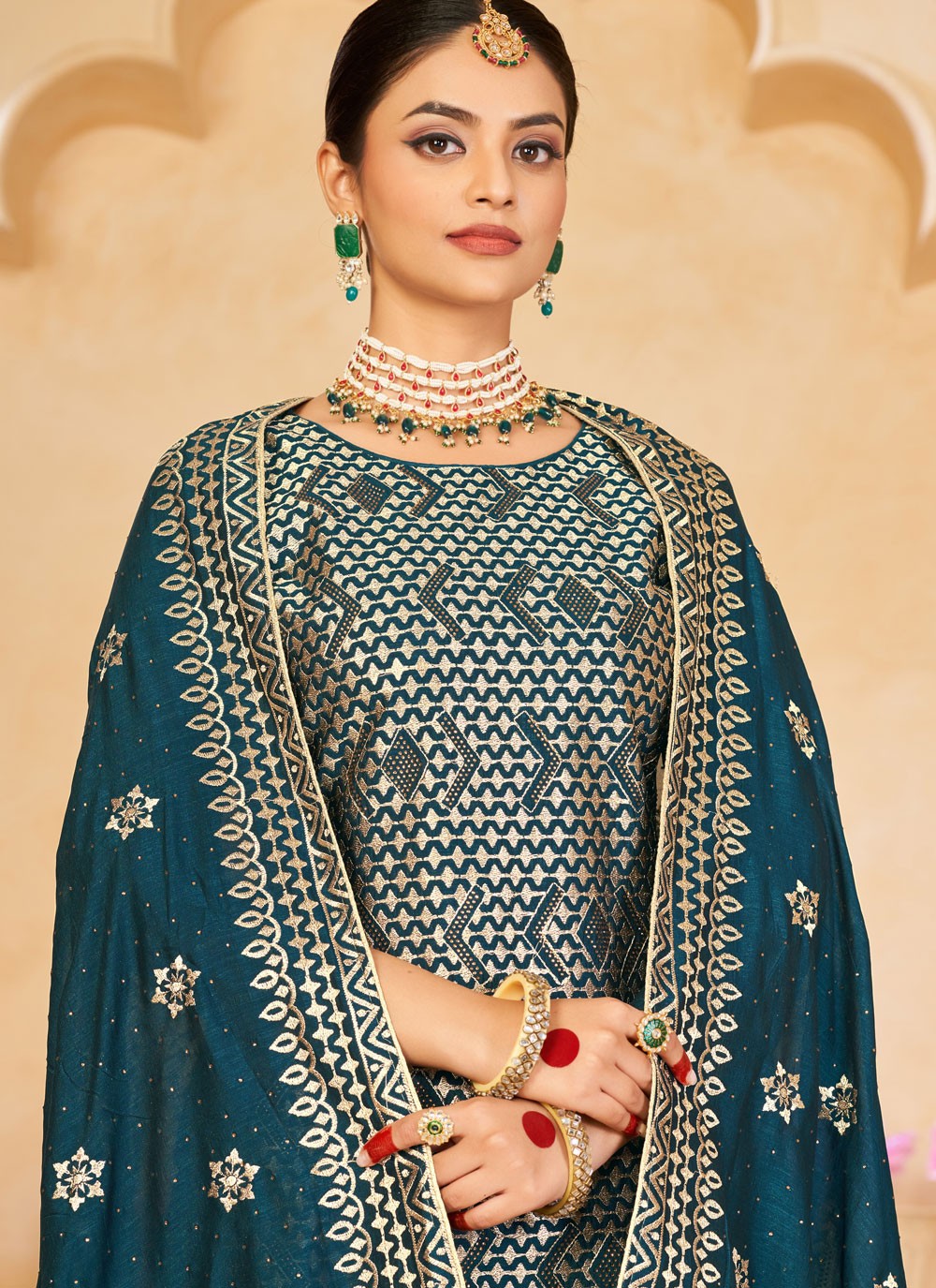 Vichitra Silk Salwar Suit - T1629
