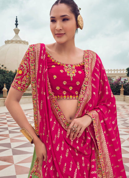 Chikankari Work Organza, Tissue A - Line Lehenga - L2696