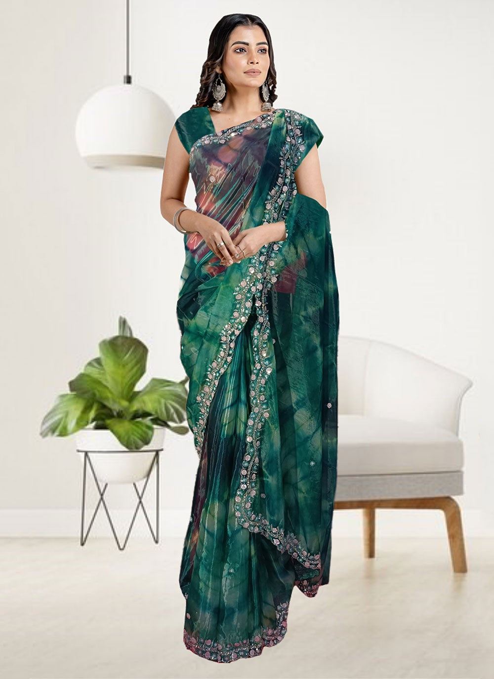 Classic Embroidered Tissue Saree - S6575