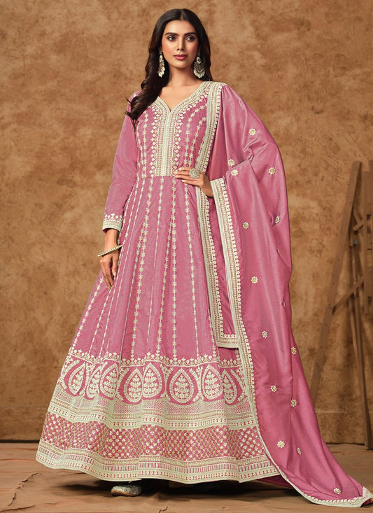 Embroidered Pure Dola Gown - G1917