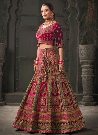 Cord Lycra, Velvet Readymade Lehenga Choli - L2208
