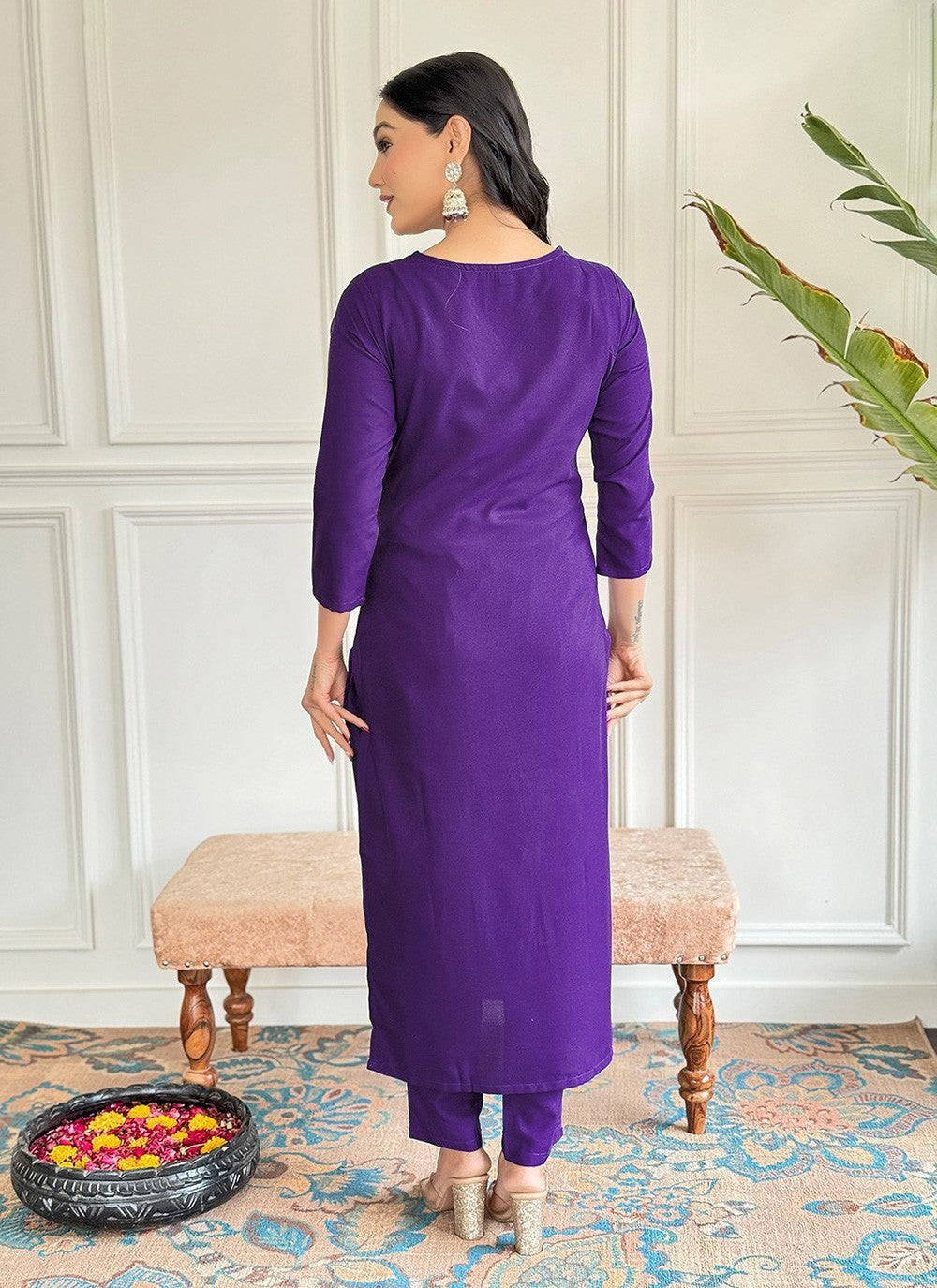 Embroidered Rayon Salwar Suit - T4512