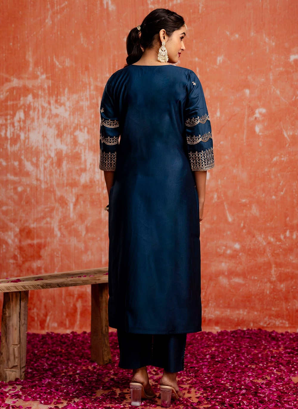 Salwar Suit Embroidered Teal T7350