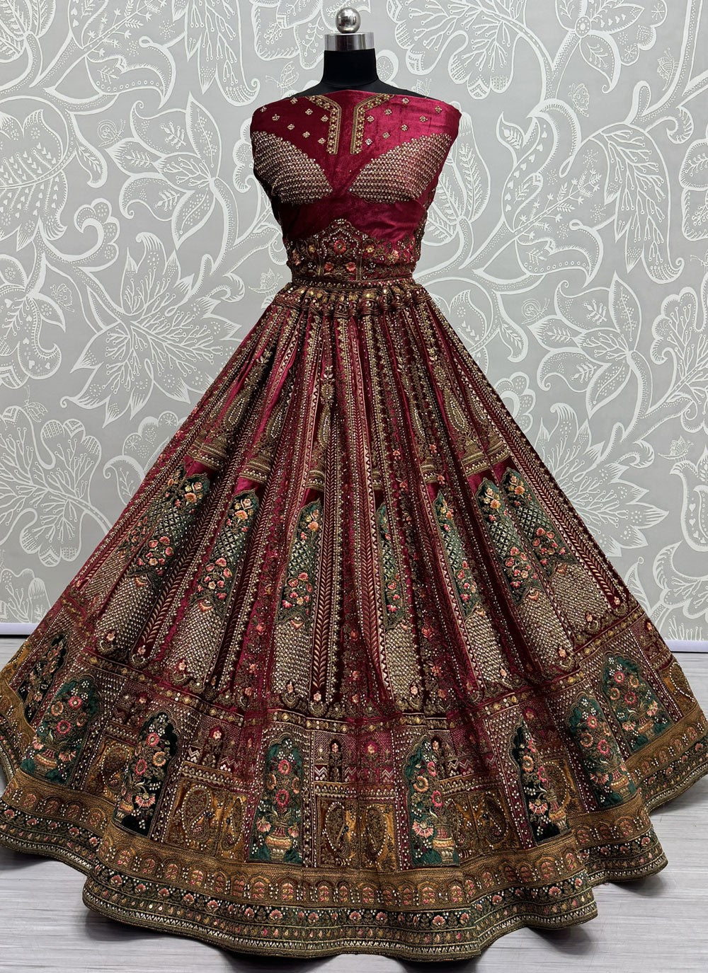 Diamond Velvet A - Line Lehenga - L2103