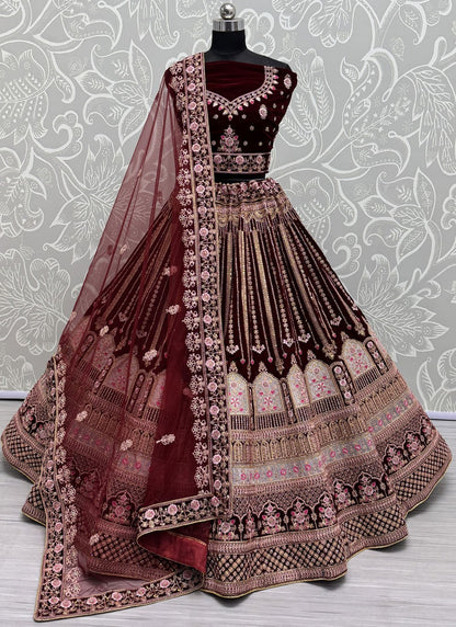 Dimond Velvet A - Line Lehenga - L2602